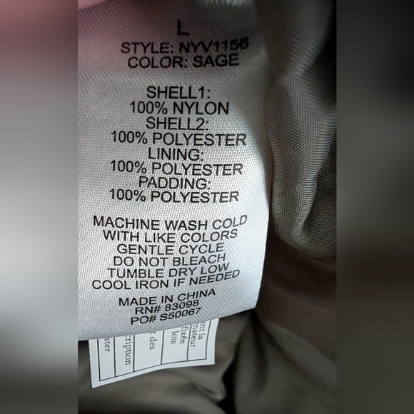 Women's Olive Green Sherpa Vest, Sz L - Picture 5 of 6